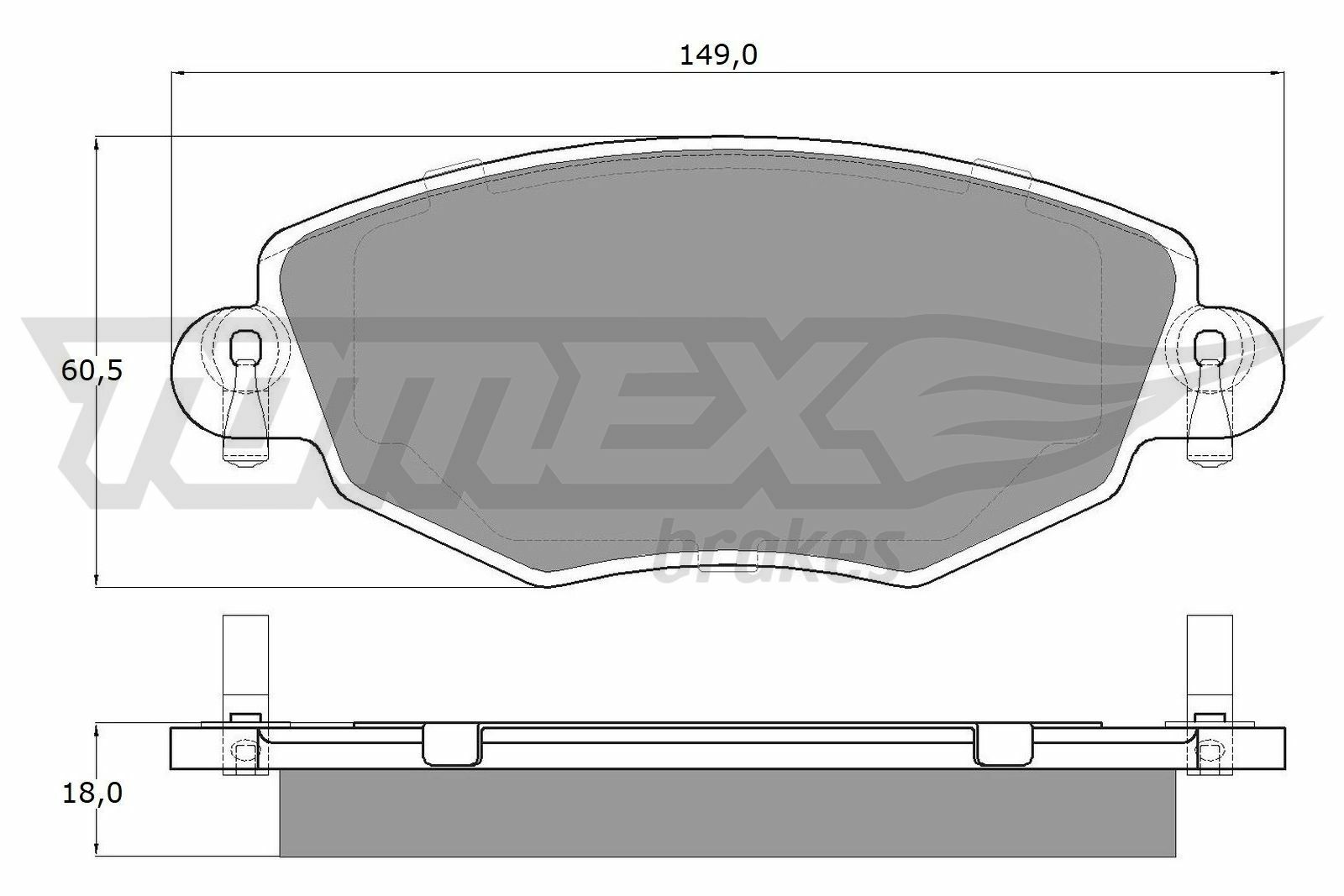 Sada brzdových destiček, kotoučová brzda TOMEX Brakes